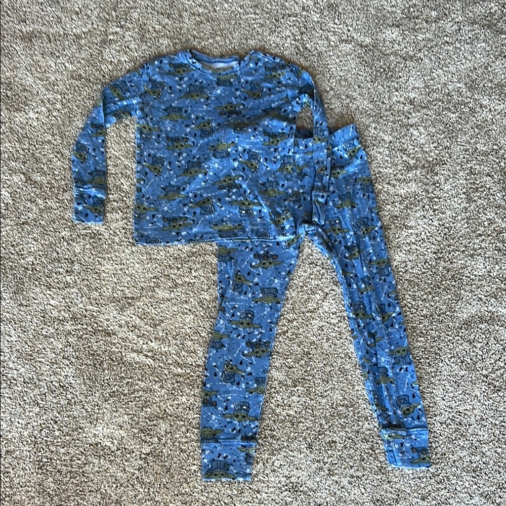 GAP Star Wars Baby Yoda Blue Kids Long Sleeve Pajama Set